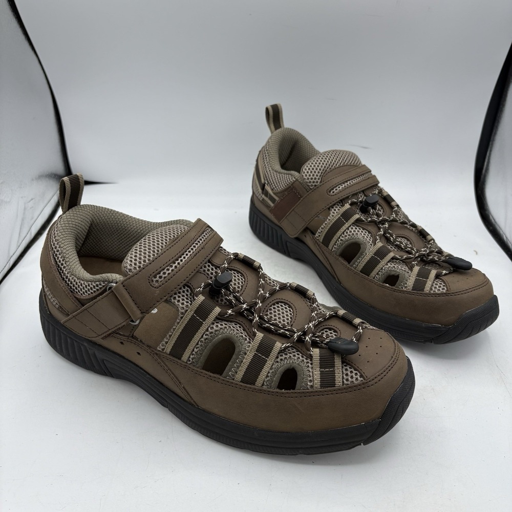 Orthofeet Sandal Shoes Mens Size 11.5 D Clearwater Orthopedic Brown Leather 573